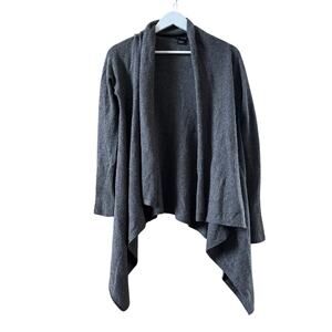 C by‎ Bloomingdales Women'x XS Cashmere Cascade Open Cardigan Gray Sweater